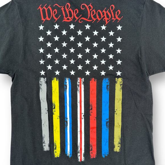 Howitzer Never Fight Along We The People Patriotic Flag T Shirt Mens Sz S - Picture 2 of 6